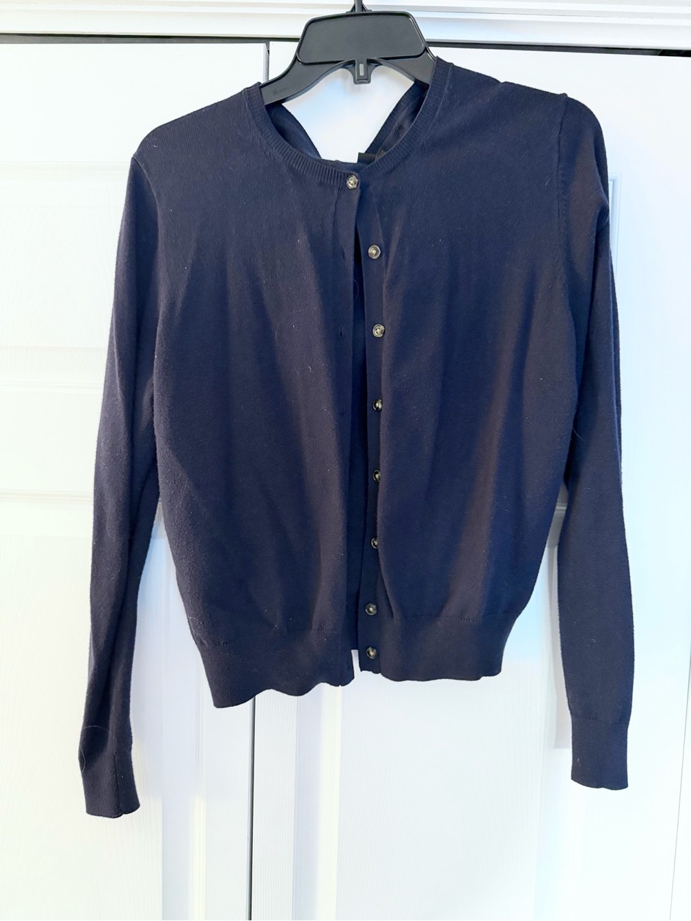 Ann Taylor Navy Button-Front Sweater